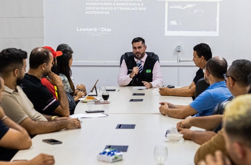 Em reunião com lideranças, Leonardo Dias reforça apoio aos motoristas de aplicativo para impedir regulamentação que prejudica categoria